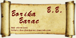 Borika Barać vizit kartica
